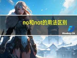 no和not的用法区别