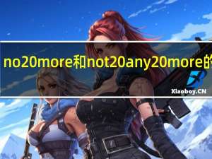 no more和not any more的区别