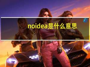 noidea是什么意思