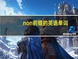 non前缀的英语单词