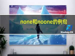 none和no one的例句