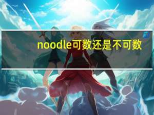 noodle可数还是不可数