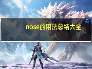 nose的用法总结大全