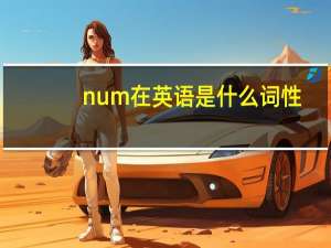 num在英语是什么词性