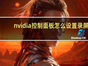 nvidia控制面板怎么设置录屏（nvidia控制面板怎么设置）