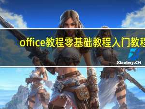 office教程零基础教程 入门教程（office教程零基础教程）