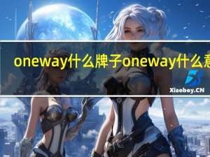 oneway什么牌子 oneway什么意思