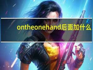 on the one hand后面加什么