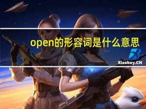 open的形容词是什么意思