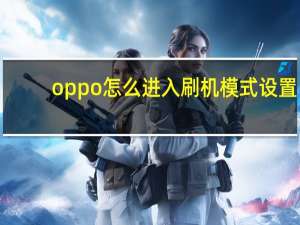 oppo怎么进入刷机模式设置（oppo怎么进入刷机模式）