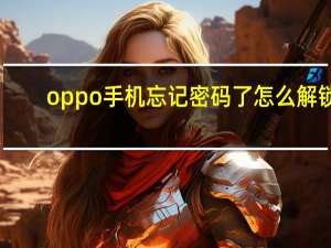 oppo手机忘记密码了怎么解锁（oppo手机忘记密码了怎么解锁）