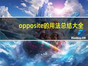 opposite的用法总结大全