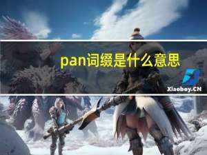 pan词缀是什么意思