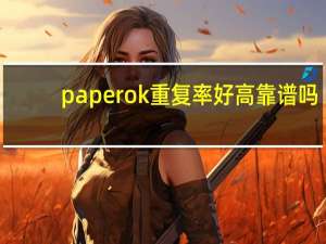 paperok重复率好高靠谱吗（paperok）
