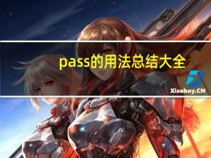 pass的用法总结大全