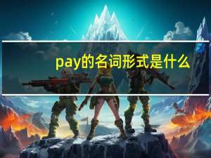 pay的名词形式是什么