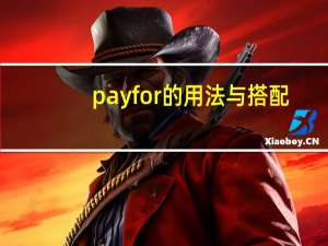 pay for的用法与搭配