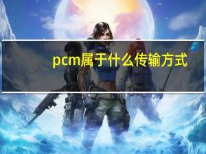 pcm属于什么传输方式