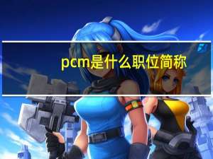 pcm是什么职位简称
