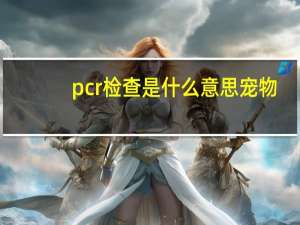 pcr检查是什么意思宠物（pcr检查是什么）