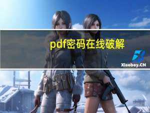 pdf密码在线破解（pdf密码破解器）