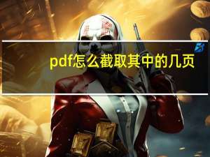 pdf怎么截取其中的几页
