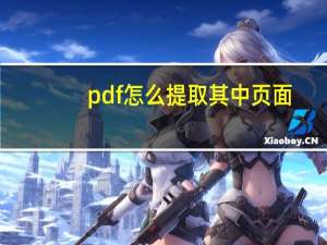 pdf怎么提取其中页面（pdf怎么提取其中一页）