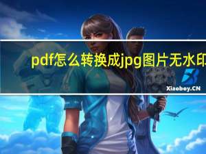 pdf怎么转换成jpg图片无水印（pdf怎么转换成jpg图片）