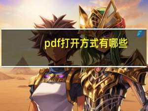 pdf打开方式有哪些（pdf打开方式）
