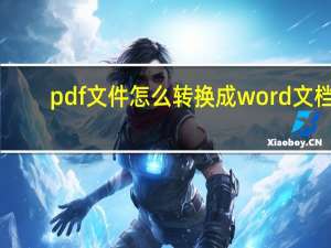 pdf文件怎么转换成word文档（pdf文件怎么转换成word）