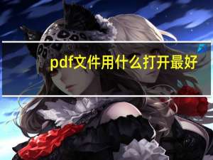 pdf文件用什么打开最好（pdf文件用什么打开）