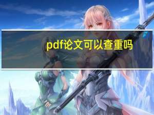 pdf论文可以查重吗