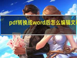 pdf转换成word后怎么编辑文档（pdf转换成word）