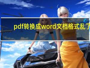 pdf转换成word文档格式乱了（pdf转换成word文档）