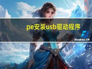 pe安装usb驱动程序