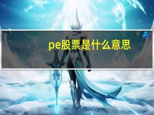 pe股票是什么意思
