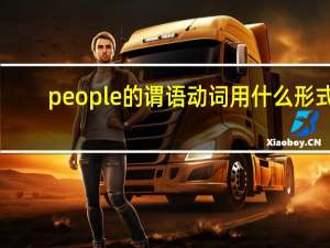 people的谓语动词用什么形式