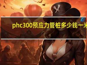 phc300预应力管桩多少钱一米