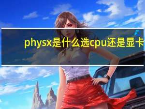 physx是什么选cpu还是显卡（win7里面的PhysX设置用CPU还是显卡）