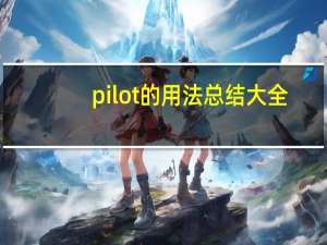 pilot的用法总结大全