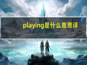 playing是什么意思译