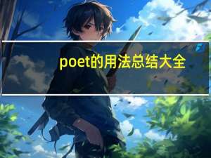 poet的用法总结大全