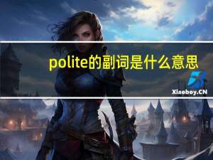 polite的副词是什么意思