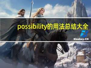 possibility的用法总结大全