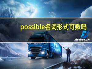 possible名词形式可数吗