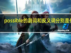 possible的副词和反义词分别是什么