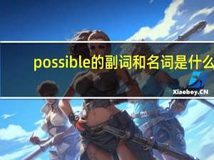 possible的副词和名词是什么