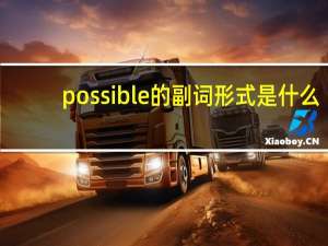 possible的副词形式是什么