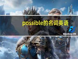 possible的名词英语