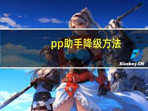 pp助手降级方法（pp助手降级）